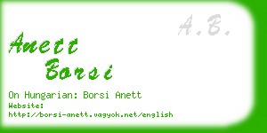 anett borsi business card